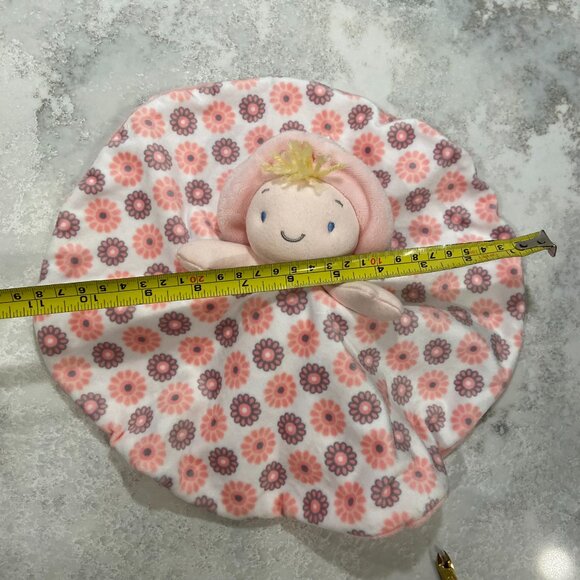 Aurora baby Lovey Plush Doll Blonde Pink 10” Round Flower Print Hat  RED1 - Picture 4 of 5